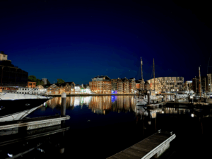 Ipswich waterfront in the evening